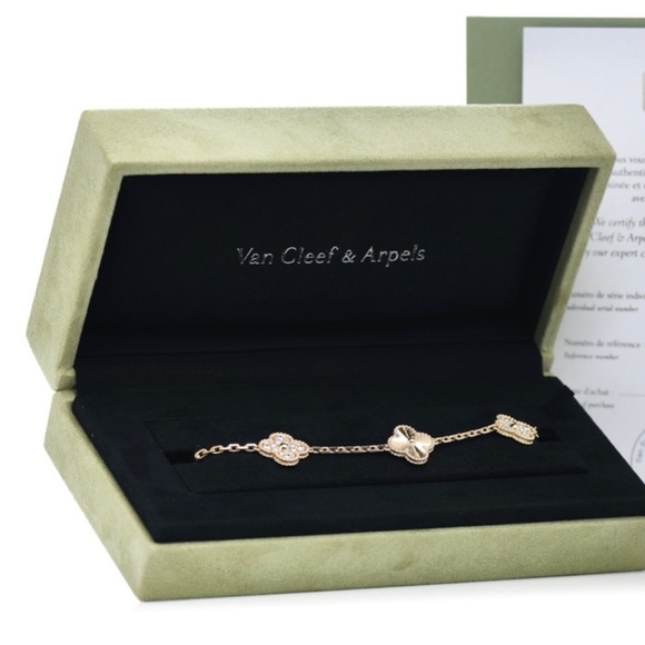 Van Cleef & Arpels Guilloche Alhambra Bracelet 18k Yellow Gold and Diamonds - Picture 5 of 6